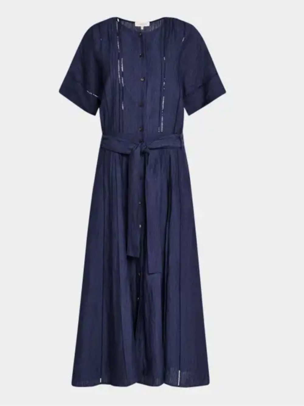 Lafayette 148 New York Womens Vented Sleeve Linen Pintuck Shirt Dress NEW NWT